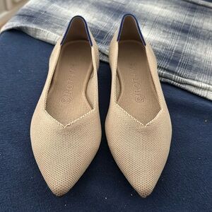 Rothy's Ecru The Point Flats, size 8